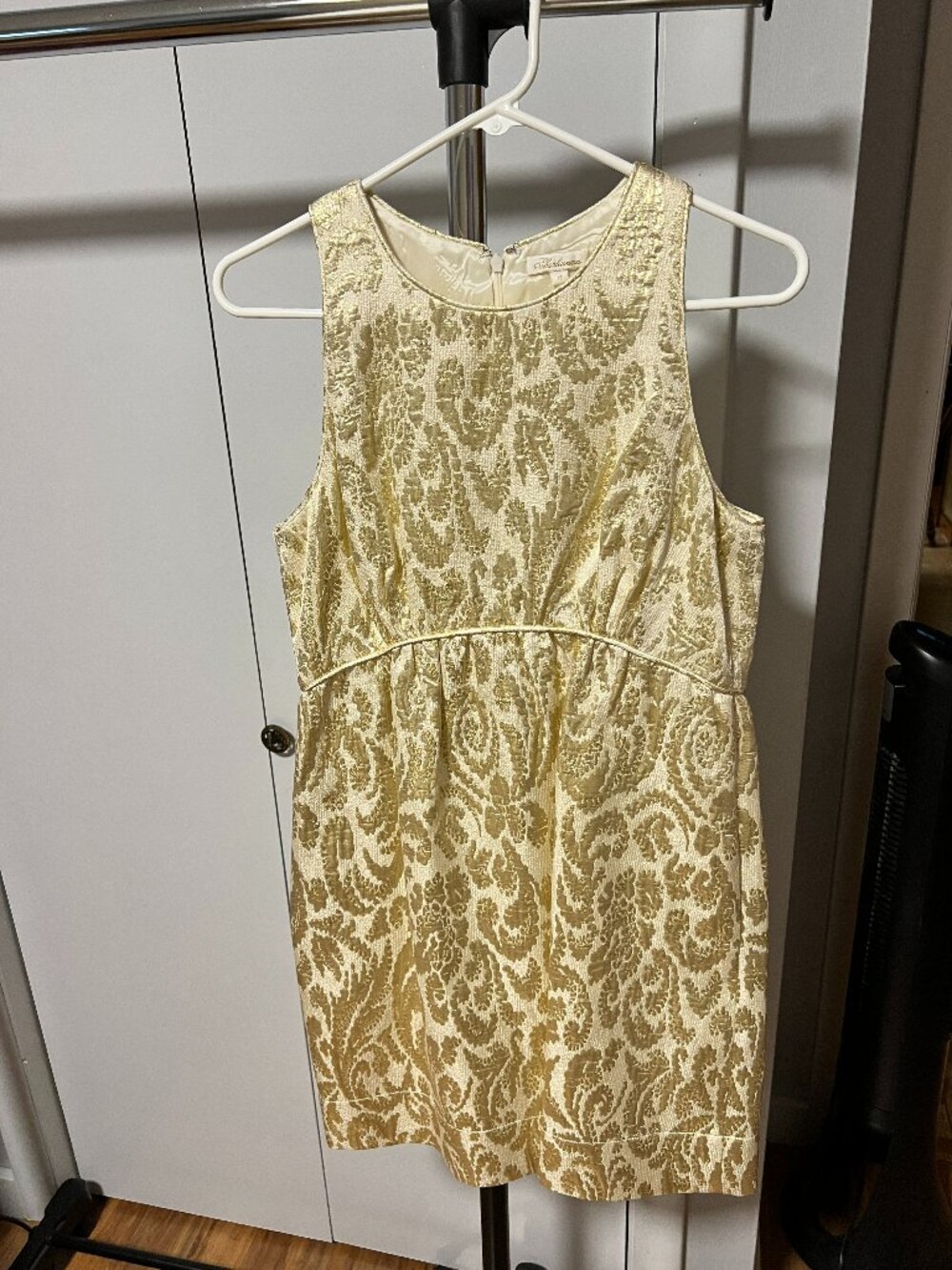 Shoshanna - Vintage Shoshanna Lonstein gold brocade dress sz 8 circa 2000